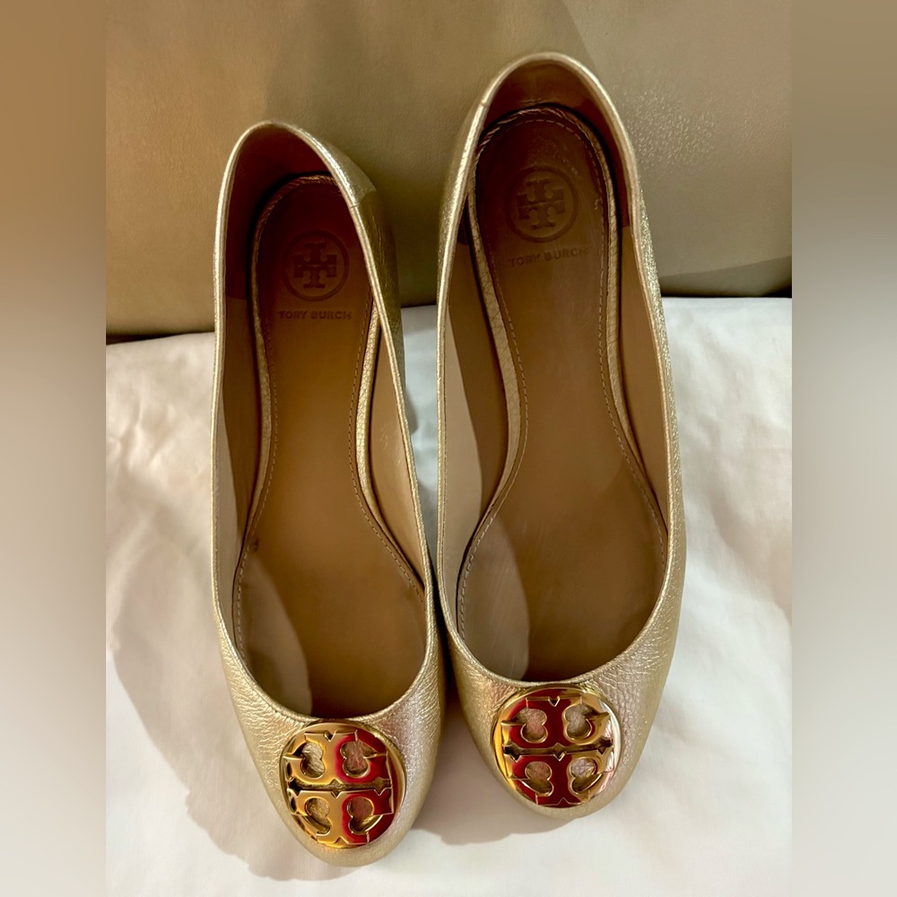 Tory Burch Gold Ballet Flats